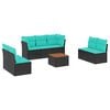 vidaXL 8-delige Loungeset met kussens poly rattan zwart