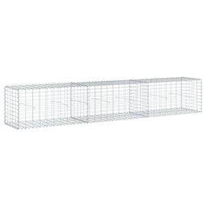 vidaXL Schanskorf 300x50x50 cm gegalvaniseerd ijzer zilverkleurig