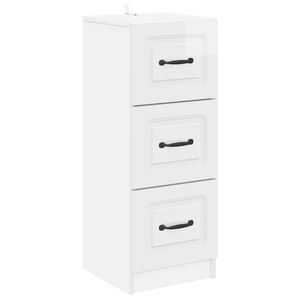 vidaXL Ladenkast Hoogglans Wit 33 x 34,5 x 87 cm Bewerkt hout