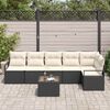 vidaXL Tuin Sofa Set met kussen met opslag 7 pcs Bruin en Cr&egrave;me