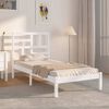 vidaXL Bedframe massief hout wit 75x190 cm