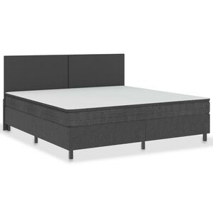 vidaXL Boxspring stof donkergrijs 200x200 cm