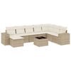 vidaXL 9-delige Loungeset met kussens poly rattan beige