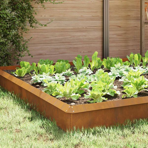 vidaXL Slakkenhekken 16 pcs Roestig Cortenstaal