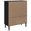 vidaXL Hoge kast SENJA rattan-look 90x40x112 cm grenenhout zwart