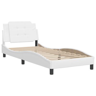 vidaXL Bedframe met hoofdbord kunstleer wit 80x200 cm