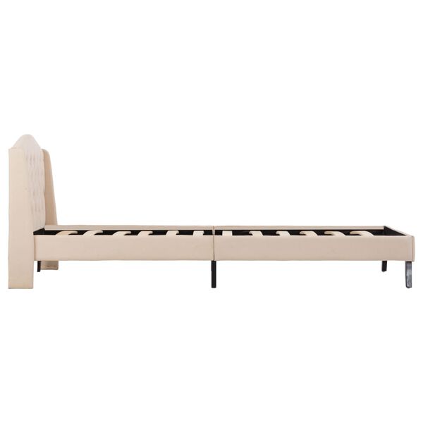 vidaXL Bedframe stof crème 100x200 cm