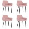 vidaXL Eetkamerstoelen 4 st fluweel roze
