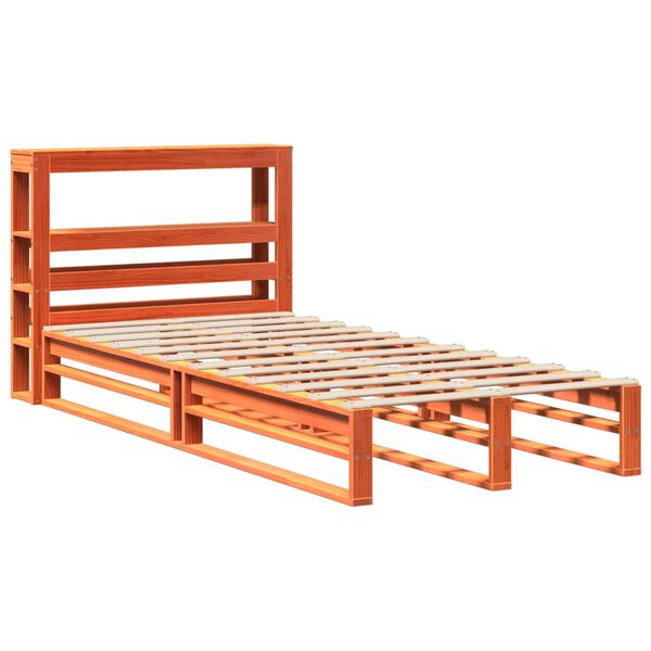 vidaXL Bedframe zonder matras massief grenenhout wasbruin 90x190 cm