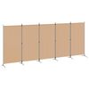 vidaXL 5-Panel Room Divider Beige 433 x 180 cm Stof