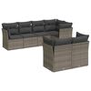 vidaXL 7-delige Loungeset met kussens poly rattan grijs