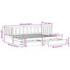 vidaXL Slaapbank met onderschuifbed en lades zonder matras 90x190 cm