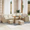 vidaXL Tuin Sofa Set met kussen met opslag 9 pcs Beige en Cr&egrave;me