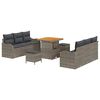 vidaXL Tuin Sofa Set met kussen met opslag met kussen 9 pcs Grijs