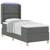 vidaXL Boxspringbed met LED-stripverlichting Grijs 80 x 200 cm Stof