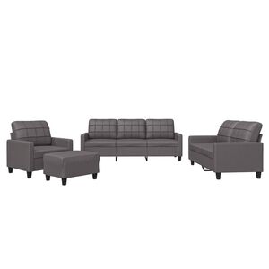 vidaXL 4-delige Loungeset met kussens kunstleer bruin