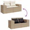 vidaXL Tuin Sofa Set met kussen met opslag 9 pcs Beige en Cr&egrave;me