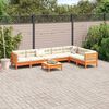 vidaXL 8-delige Loungeset met kussens massief grenenhout wasbruin