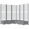 vidaXL Plantenbak met latwerk 120x120x121,5 cm polypropeen lichtgrijs