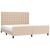 vidaXL Bedframe met hoofdbord kunstleer cappuccinokleurig 180x200 cm