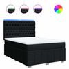 vidaXL Boxspring met matras stof zwart 140x190 cm