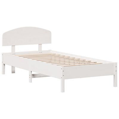 vidaXL Bedframe met hoofdeinde 100x200 cm massief grenenhout wit