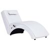 vidaXL Massage chaise longue met kussen kunstleer wit