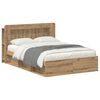 vidaXL Bedframe met opslag Artisanaal eiken 135 x 190 cm Bewerkt hout