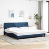 vidaXL Bedframe met LED zonder matras 200x200 cm stof blauw