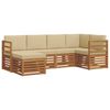 vidaXL Buiten bankenset 6 st Natuurlijk en Beige Polyester