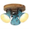 vidaXL Plafondlamp 25 W E27 35x35x25 cm verweerd blauw