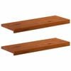vidaXL Trap Tread 2 st 80 x 25 x 2 cm Bruin Massief Eikenhout