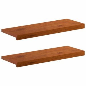 vidaXL Trap Tread 2 st 80 x 25 x 2 cm Bruin Massief Eikenhout