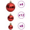 vidaXL Kerstballen 100 st 3/4/6 cm wijnrood
