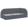 vidaXL Hoekbedframe Donkergrijs 90 cm x 190 cm Polyester en multiplex