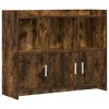 vidaXL Dressoir Gerookt eiken 98,5 x 33 x 80 cm Bewerkt hout