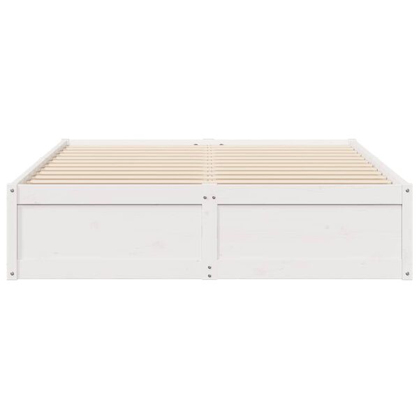 vidaXL Bedframe zonder matras massief grenenhout wit 150x200 cm