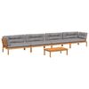 vidaXL 5-delige Loungeset pallet met kussens massief acaciahout