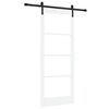 vidaXL Schuifdeur ORKDAL Wit 83 x 202 cm Massief grenenhout en glas