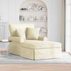 vidaXL Chaise Lounge met Rok Cr&egrave;me 91 x 157 x 91 cm Geribbelde Stof