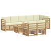 vidaXL Sofa-Sets 9 pcs Wit en cr&egrave;mekleurig Massief Acaciahout