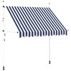 vidaXL Luifel handmatig uittrekbaar 250 cm blauw en witte strepen