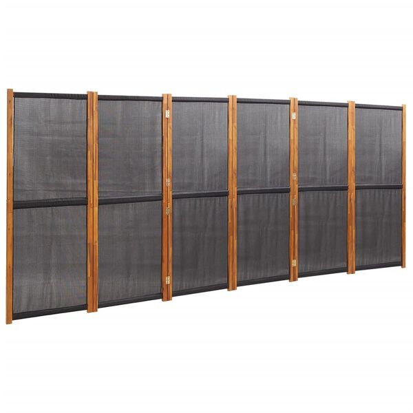 vidaXL Kamerscherm met 6 panelen 420x180 cm zwart