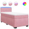 vidaXL Boxspring met matras fluweel roze 100x200 cm