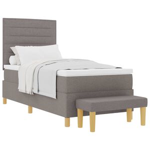 vidaXL Boxspring bed met hoofdeinde Taupe 200 x 90 cm Stof