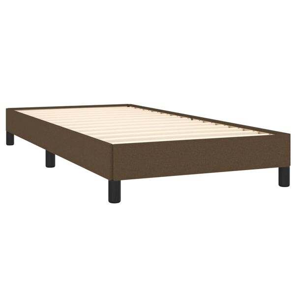 vidaXL Bedframe zonder matras 90x200 cm stof donkerbruin