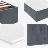 vidaXL Opslag bed met matras Donkergrijs 120 x 190 cm Fluweel