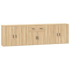 vidaXL Dressoirs 3 st bewerkt hout sonoma eiken