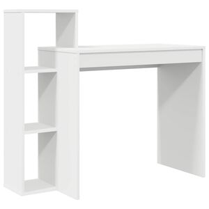 vidaXL Bureau met plank met opslag Wit 100 x 40 x 90 cm Bewerkt hout