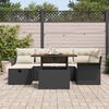 vidaXL Tuin Sofa Set met kussen met opslag 7 pcs Zwart Poly riet